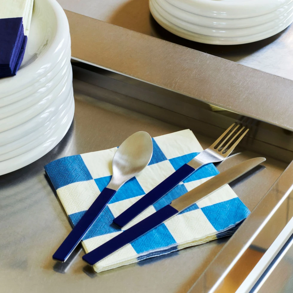 Zestaw serwetek Pattern Napkins White and Blue HAY