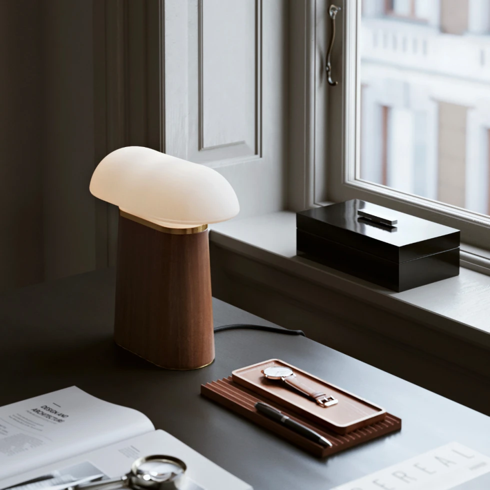 Lampa stołowa Nova Walnut Woud