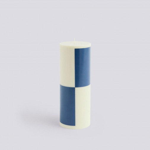 Świeca Column Candle L Milky Green and Dark Blue HAY