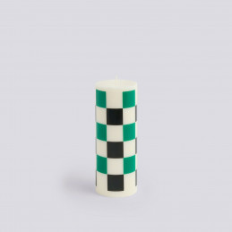 Świeca Column Candle M White, Green and Black HAY