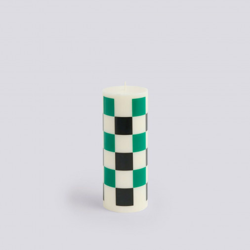 Świeca Column Candle M White, Green and Black HAY