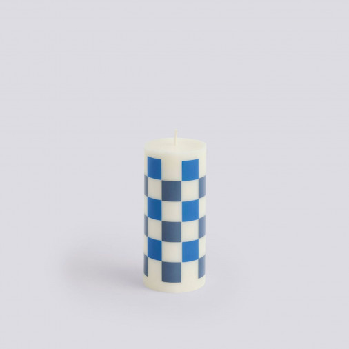 Świeca Column Candle S White and Blues HAY