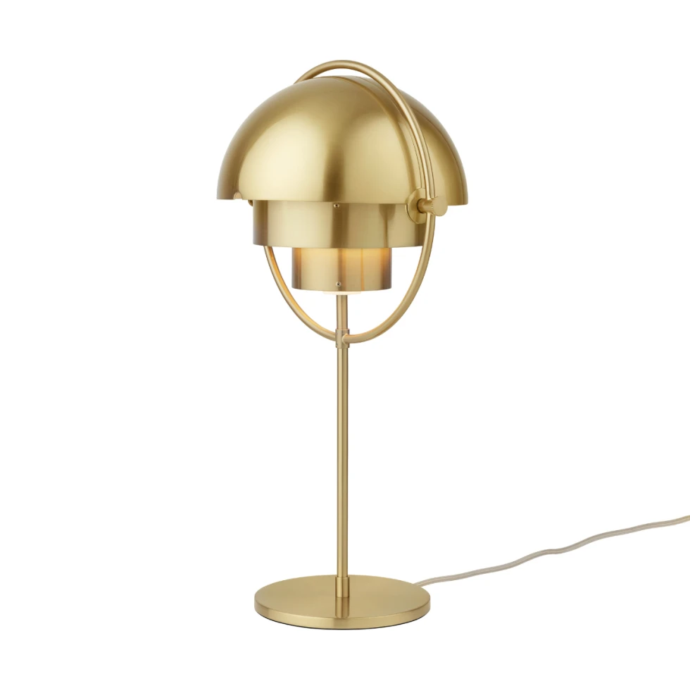 Lampa stołowa Multi-Lite Brass Base Gubi z potrójnym kloszem