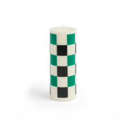 Świeca Column Candle M White, Green and Black HAY