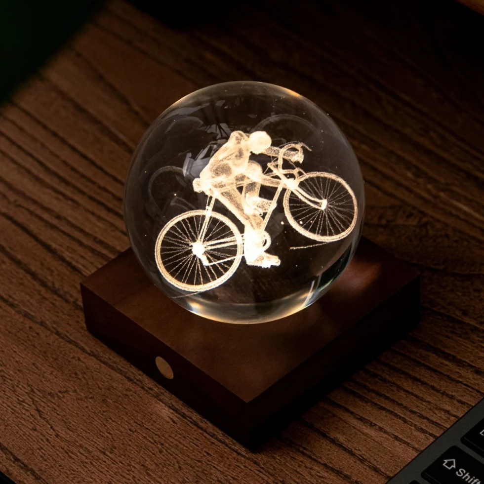 Lampa ozdobna Amber Crystal Cyclist Gingko