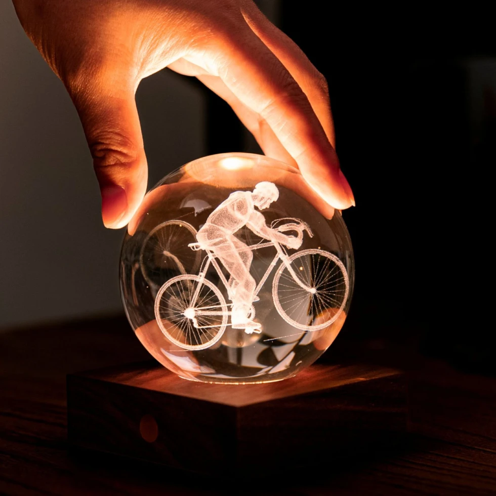 Lampa ozdobna Amber Crystal Cyclist Gingko