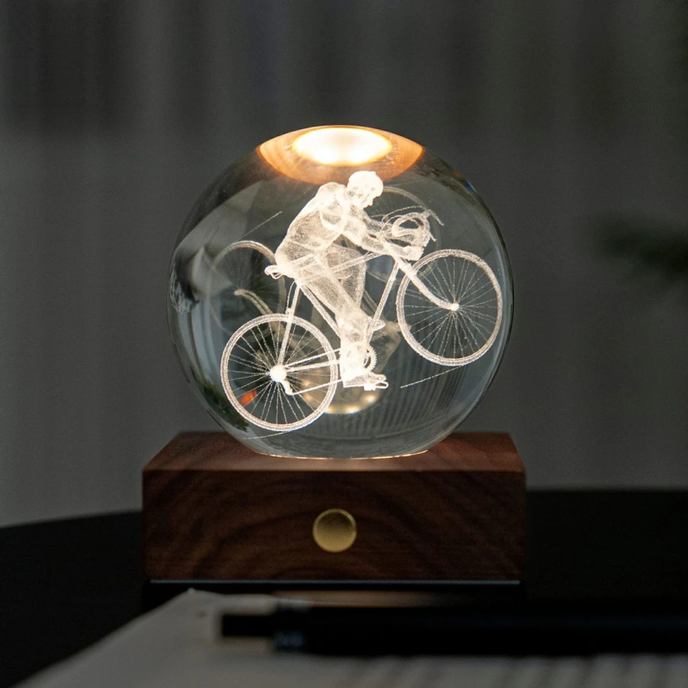 Lampa ozdobna Amber Crystal Cyclist Gingko