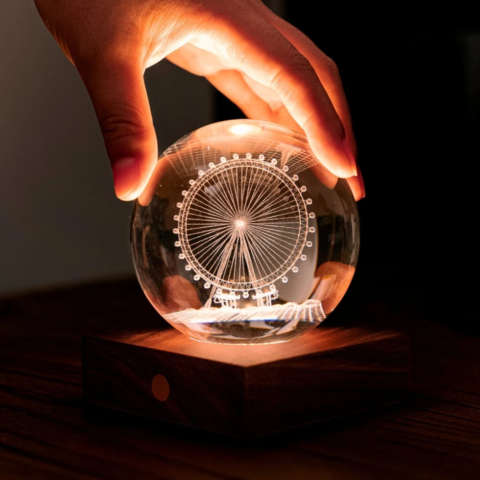 Lampa ozdobna Amber Crystal Ferris Wheel Gingko