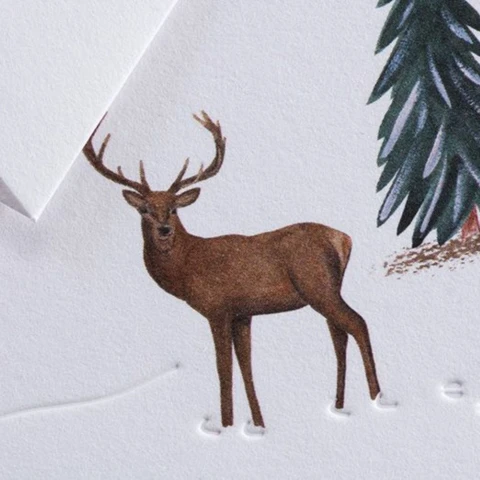 Kartka świąteczna Traces in the snow Red Deer Gmund