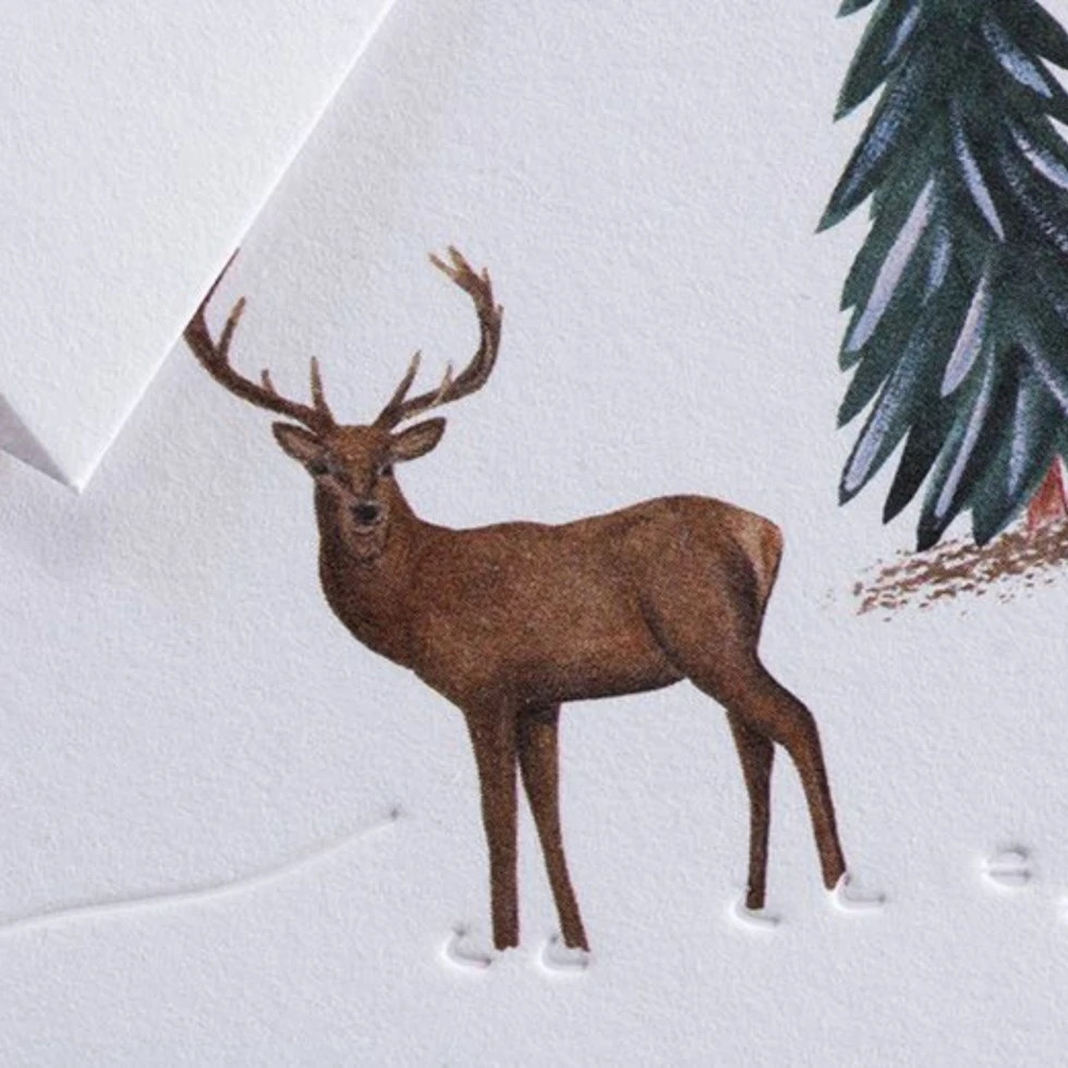 Kartka świąteczna Traces in the snow Red Deer Gmund