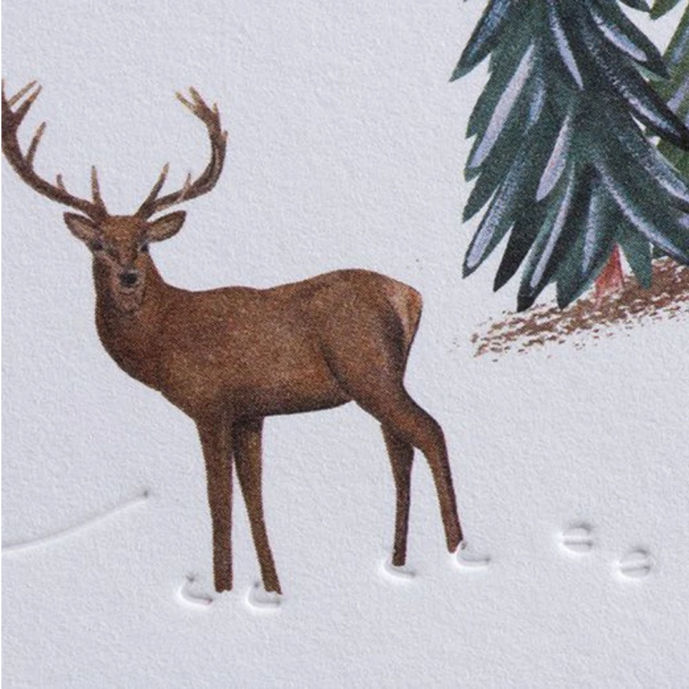 Kartka świąteczna Traces in the snow Red Deer Gmund