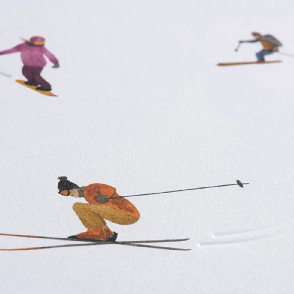 Kartka świąteczna Traces in the snow Ski Slope Gmund