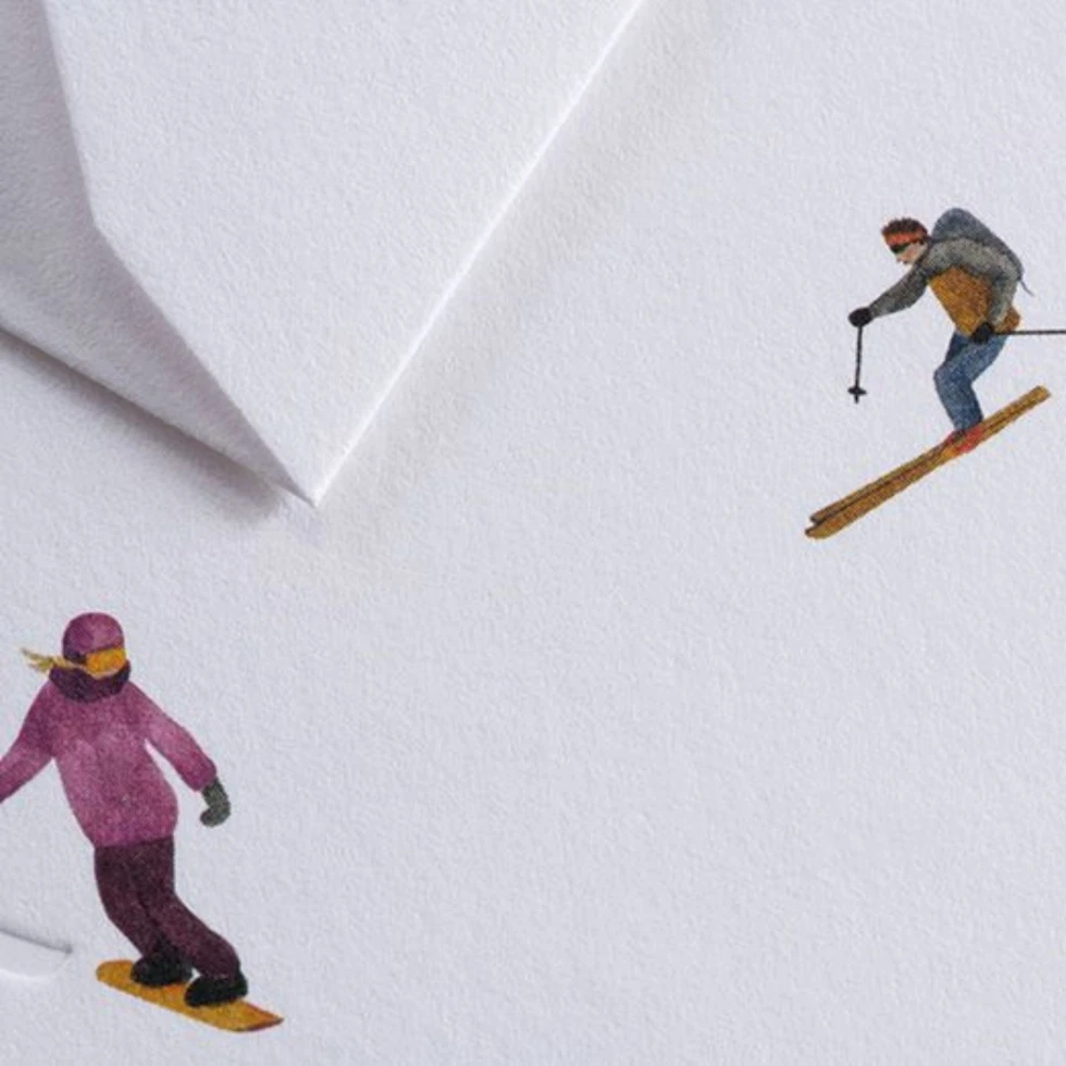 Kartka świąteczna Traces in the snow Ski Slope Gmund