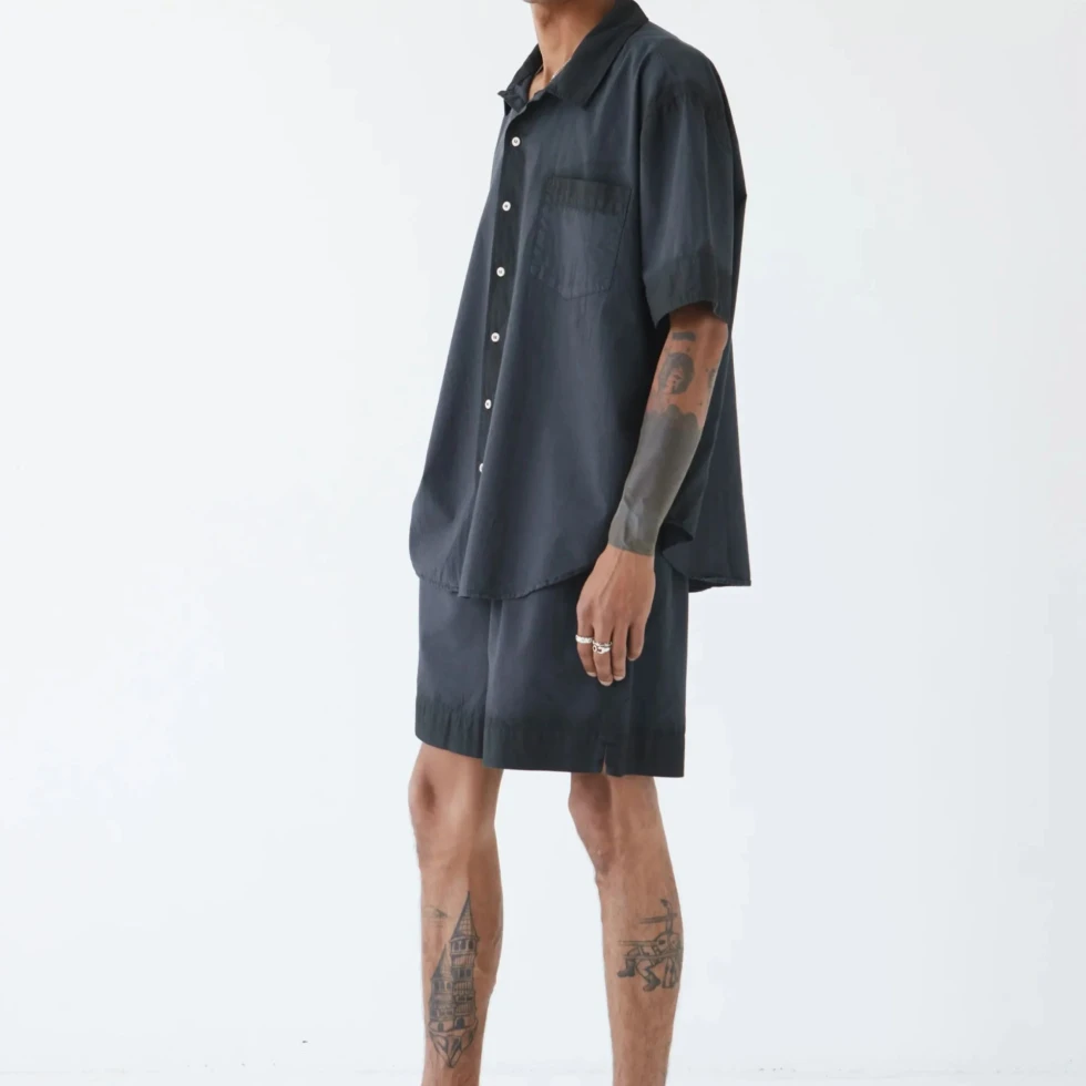 Piżama John Shorts Washed black LAVIE