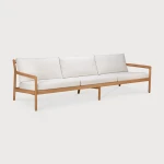 Sofa trzyosobowa z drewna tekowego Jack Off White Ethnicraft