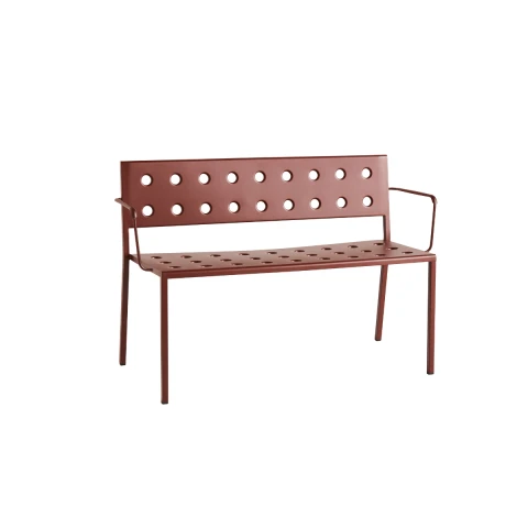 Ławka outdoorowa z podłokietnikami Balcony 121x52x79cm Iron Red HAY