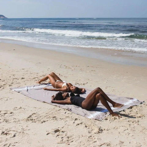 Ręcznik plażowy Fouta Tissage Plat Taupe By Foutas