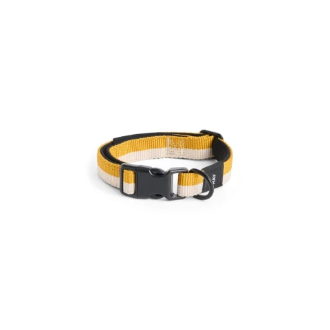 Obroża Dogs Collar Flat S/M Off White Ochre HAY