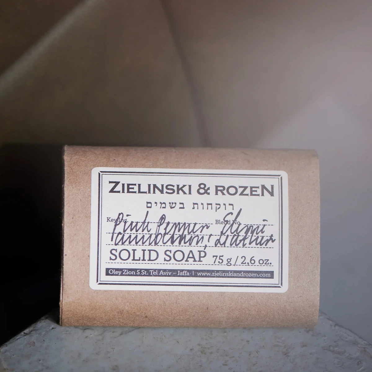 Mydło w kostce 75g Pink Pepper, Elemi, Cinnamon, Leather Zielinski & Rozen