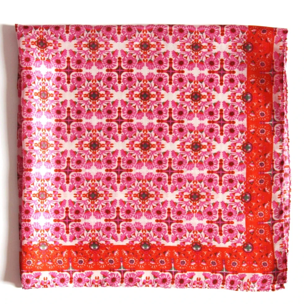 Apaszka jedwabna Mini Agadir Fuchsia Les Belles Vagabondes