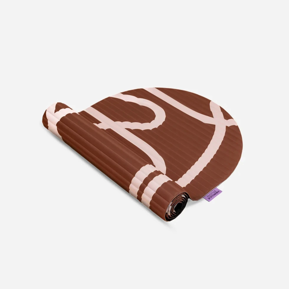Mata do ćwiczeń Bari Choco Print Terracotta Hercule Studio