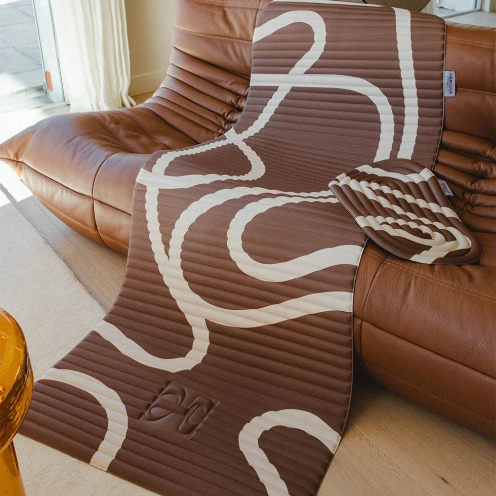 Mata do ćwiczeń Bari Choco Print Terracotta Hercule Studio