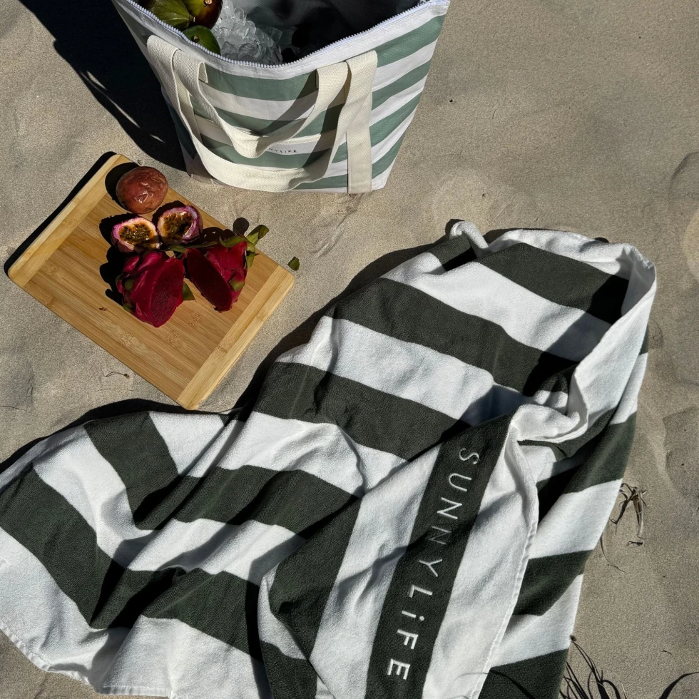 Torba chłodząca na ramię La Palma Sage Stripe SUNNY LIFE