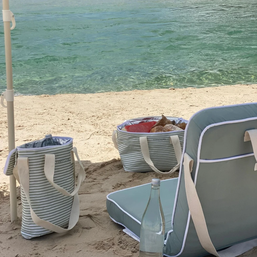 Torba termiczna na napoje La Palma Sage Stripe SUNNY LIFE