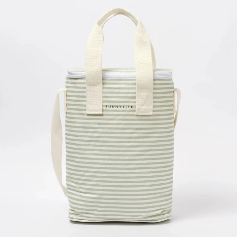 Torba termiczna na napoje La Palma Sage Stripe SUNNY LIFE