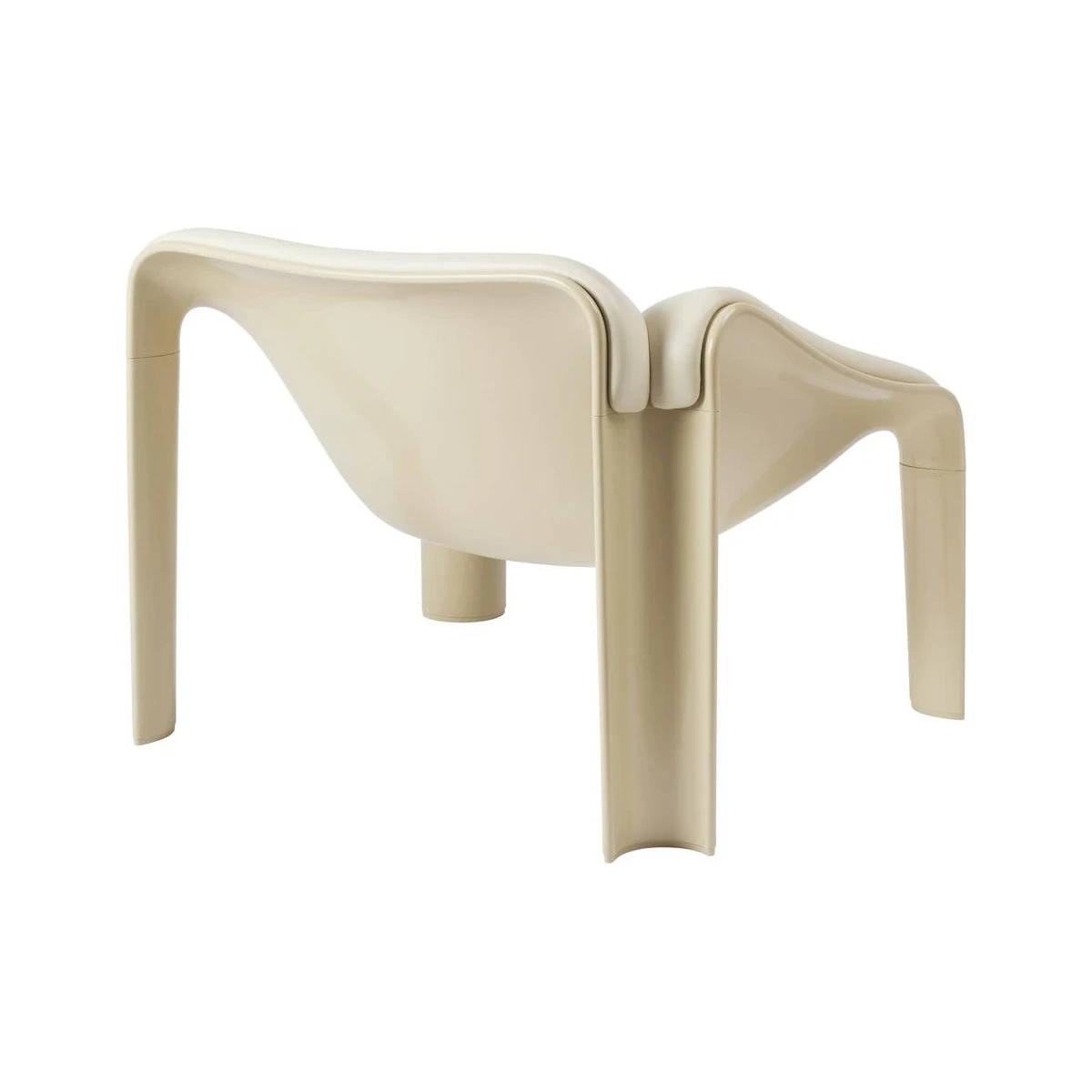 Fotel F300 Smooth Leather,Cream/Pastel Green Gubi
