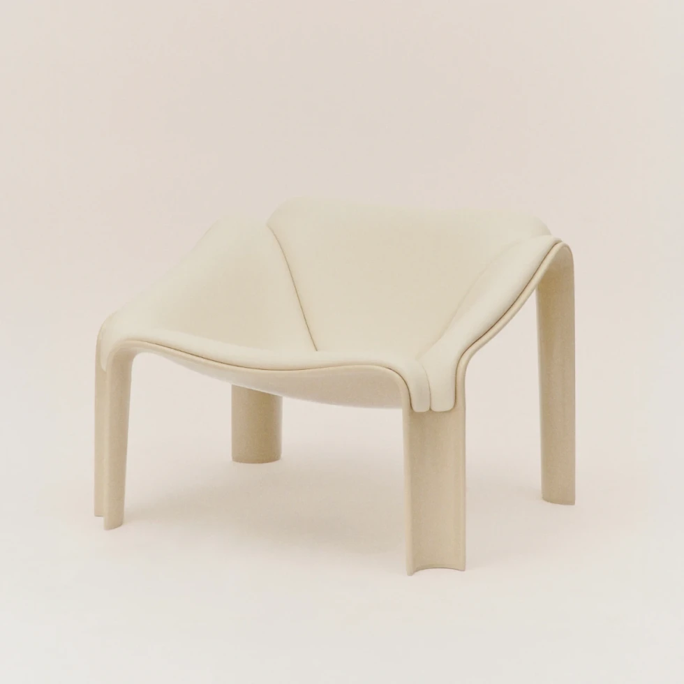 Fotel F300 Smooth Leather,Cream Gubi
