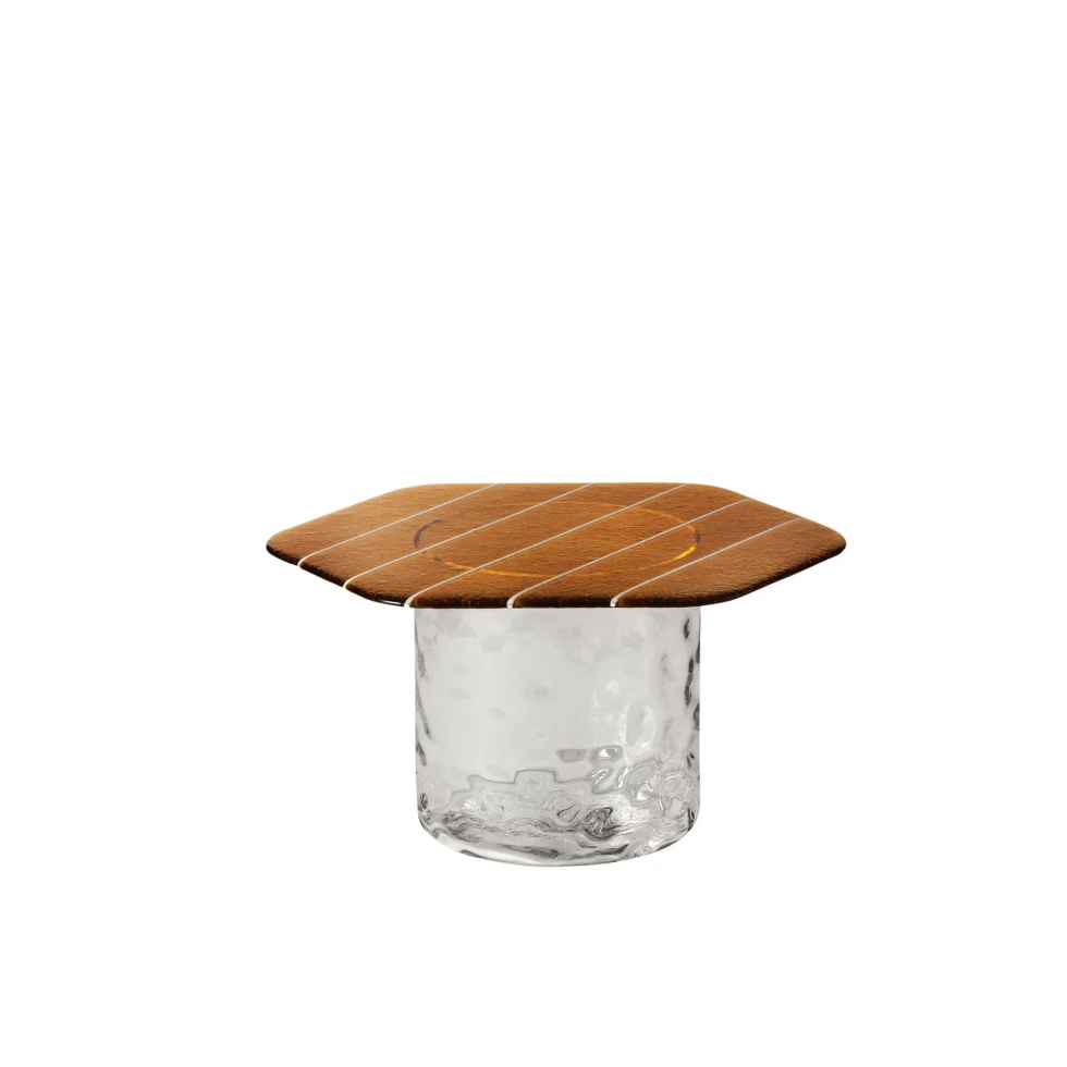 Stolik kawowy Striche Low Arancione/Cristallo Miniforms