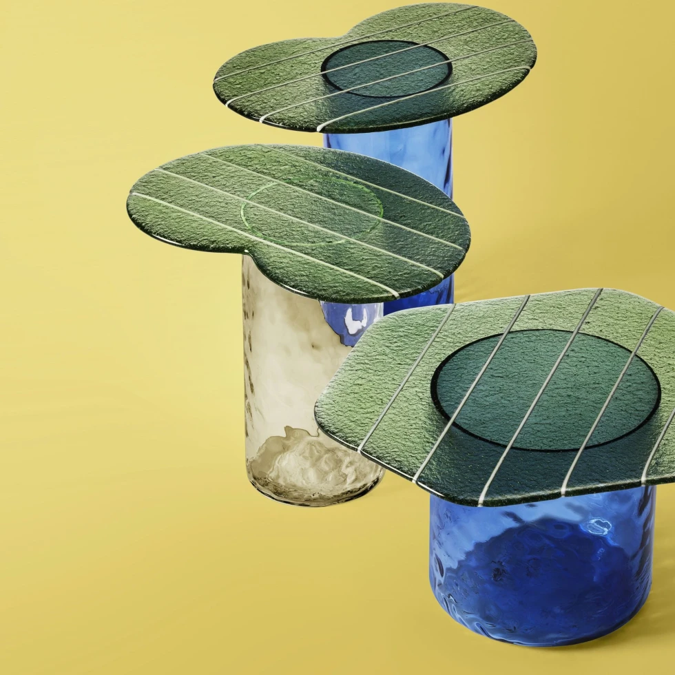 Stolik kawowy Striche Low Arancione/Blu Miniforms
