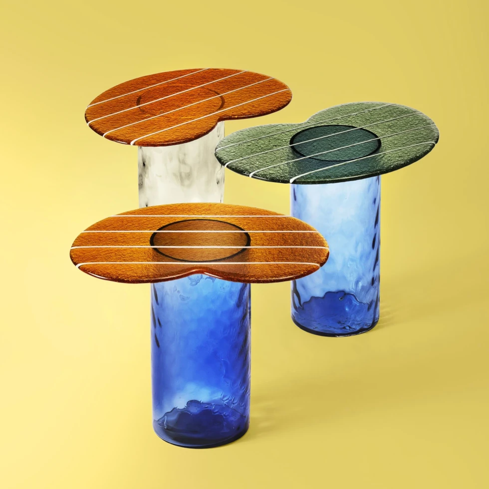 Stolik kawowy Striche High Arancione/Blu Miniforms