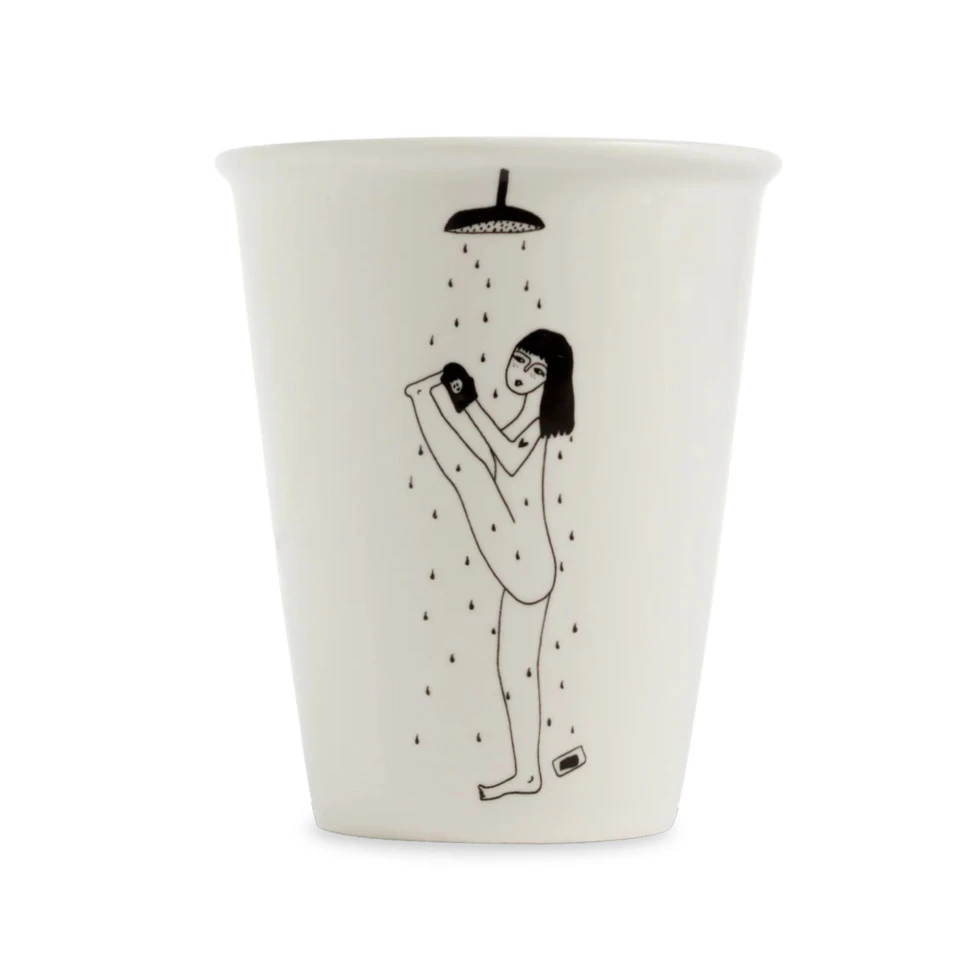 Porcelanowy kubek Yoga In The Shower helen b