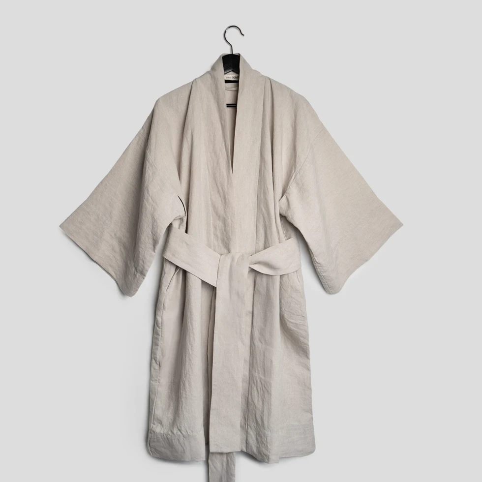 Kimono lniane oatmeal stonewash take a NAP