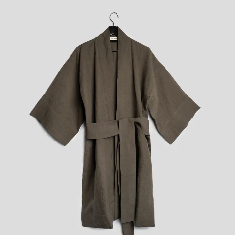 Kimono lniane olive stonewash take a NAP