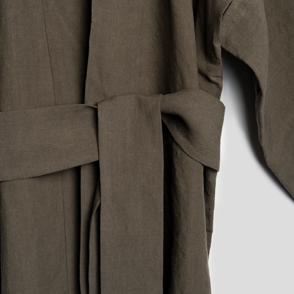 Kimono lniane olive stonewash take a NAP