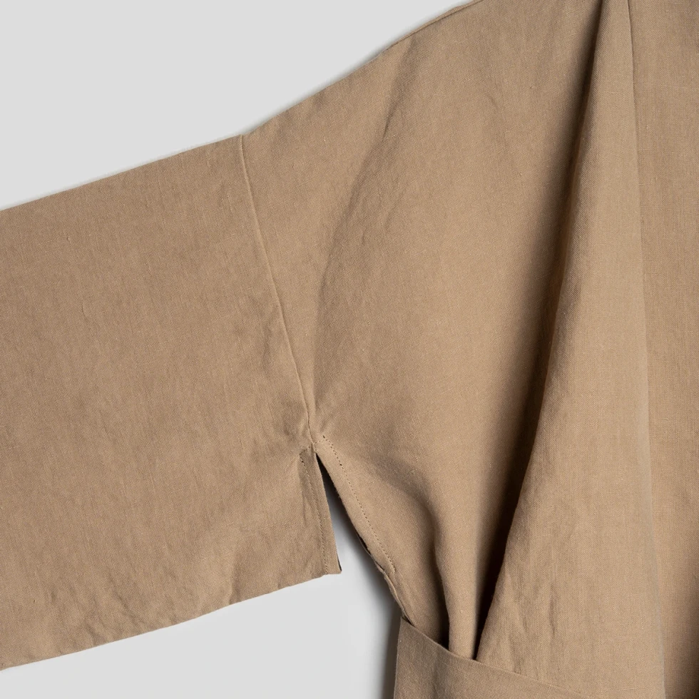 Kimono krótkie lniane taupe stonewash take a NAP