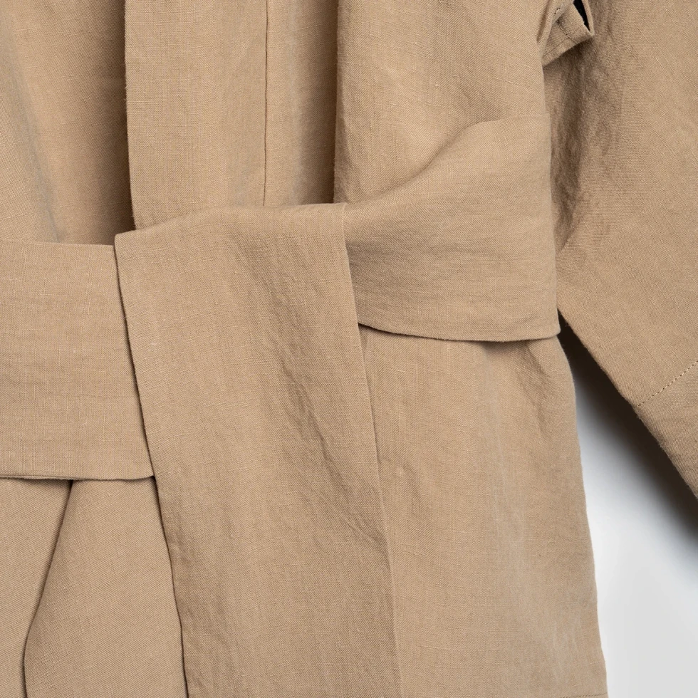 Kimono krótkie lniane taupe stonewash take a NAP