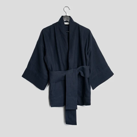 Kimono krótkie lniane navy stonewash take a NAP