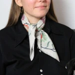 Apaszka jedwabna Mini Marushka Gris Grey Les Belles Vagabondes