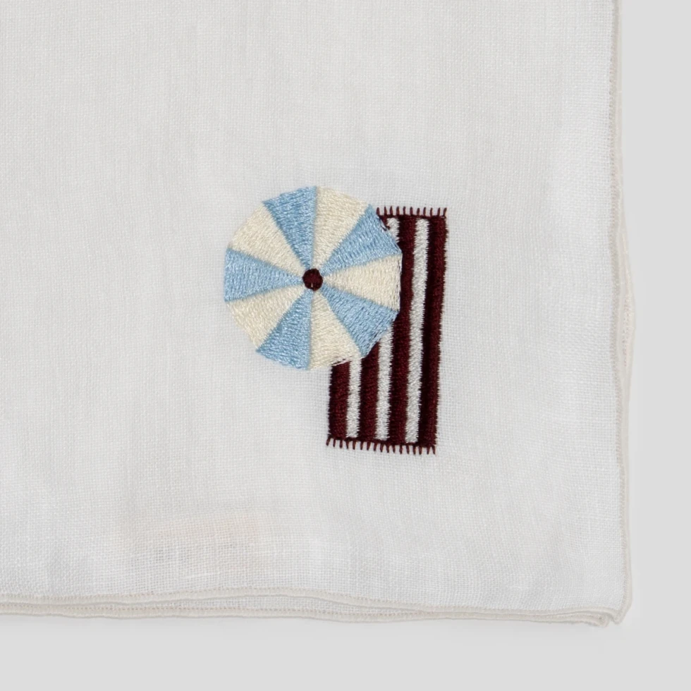 Serwetka z haftem parasol, 40x40, white take a NAP