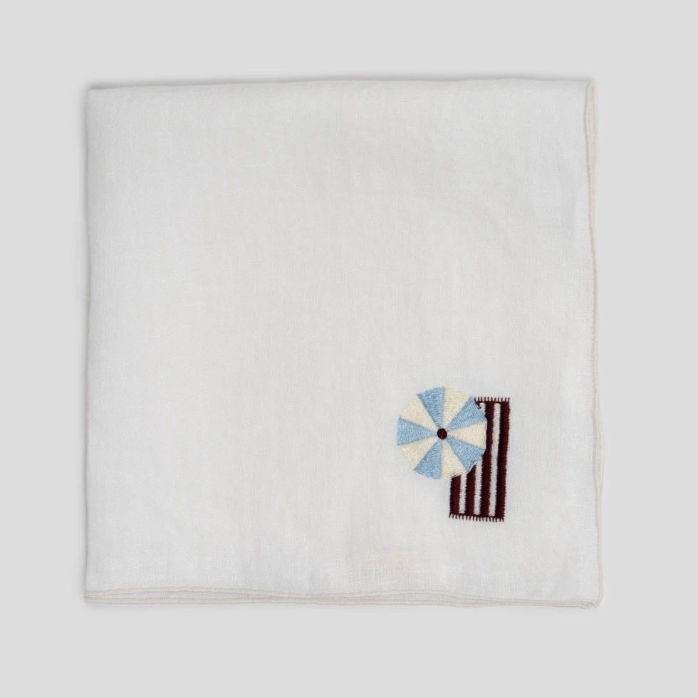Serwetka z haftem parasol, 40x40, white take a NAP