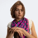 Apaszka jedwabna Hot Pink Kaaskas