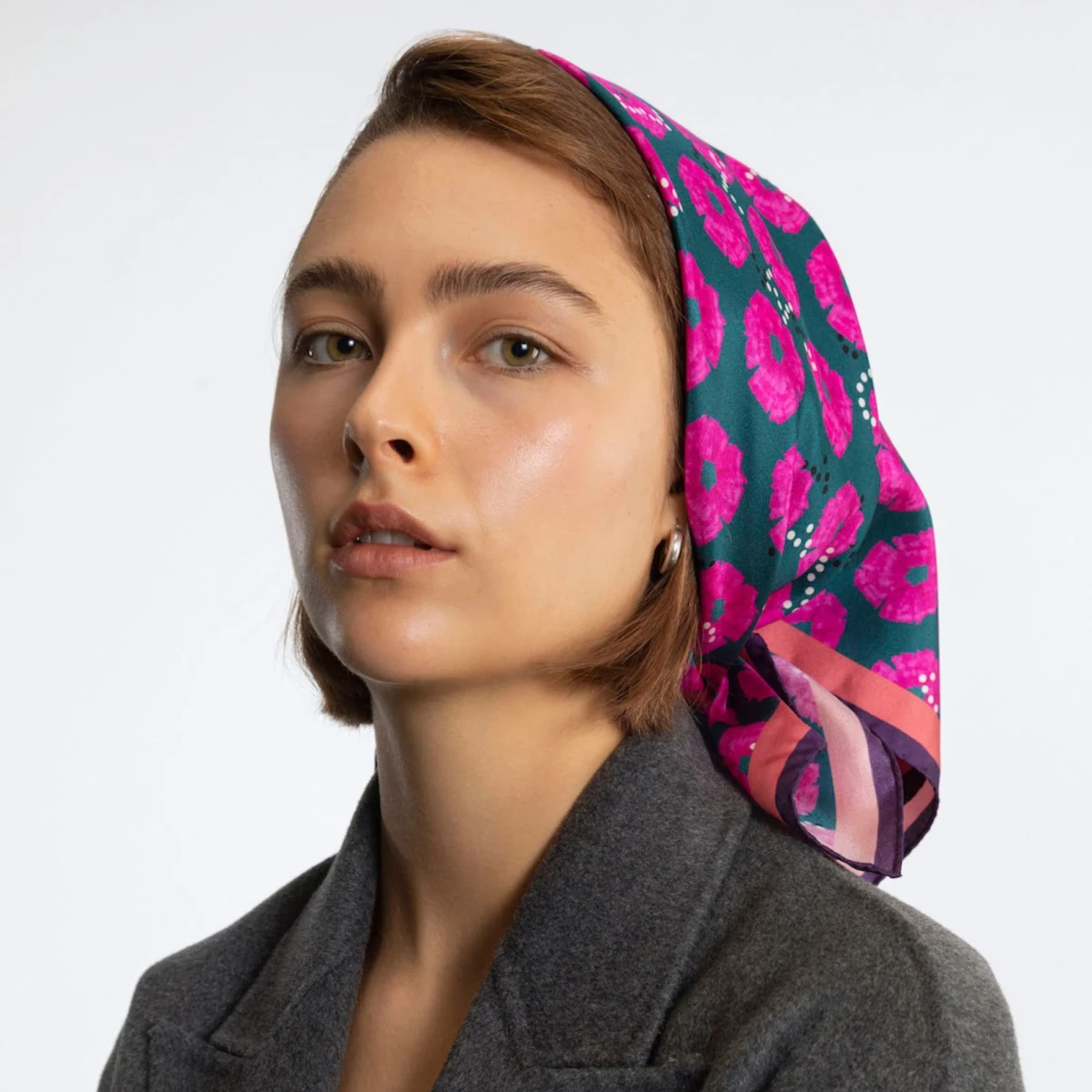 Apaszka jedwabna Hot Pink Kaaskas
