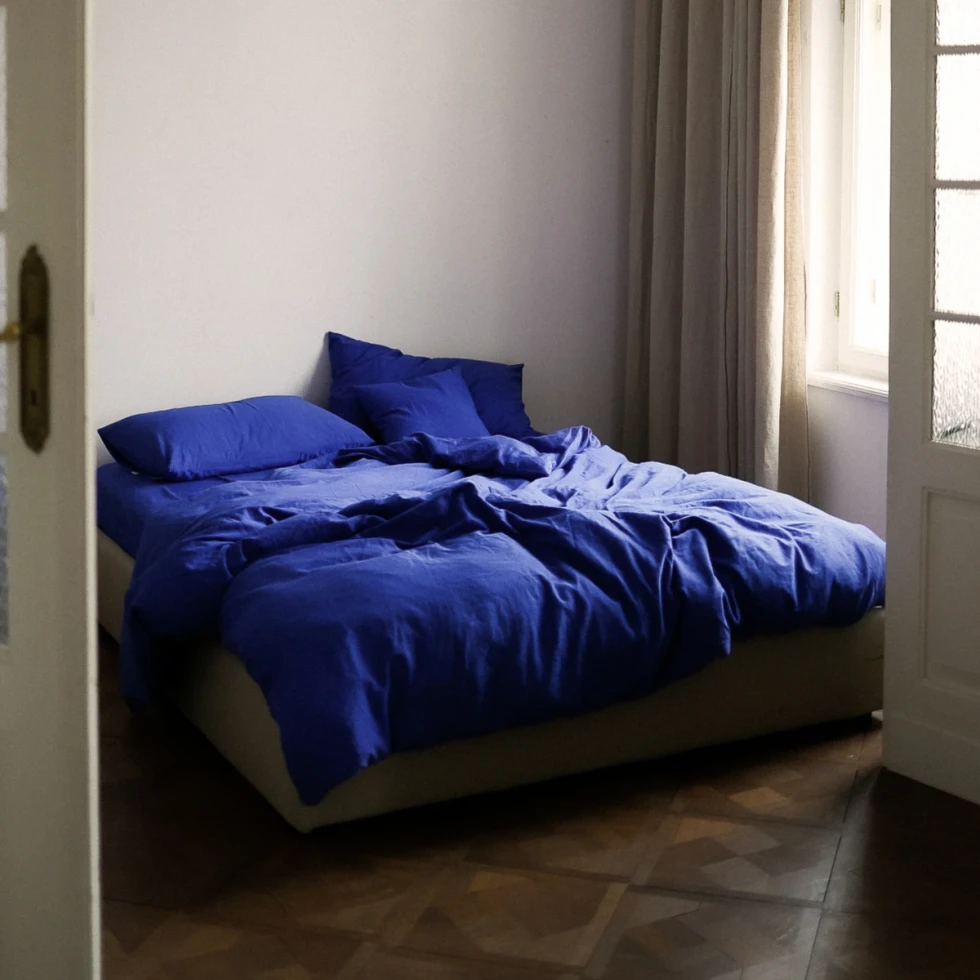 Komplet pościeli z bawełny satynowej Simples Cobalt take a NAP