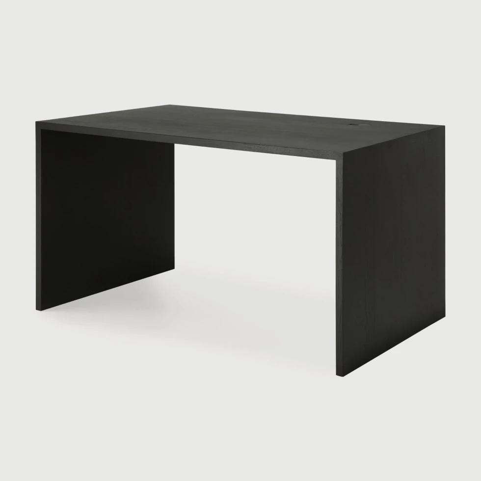 Biurko U dębowe czarne 140x70cm Ethnicraft