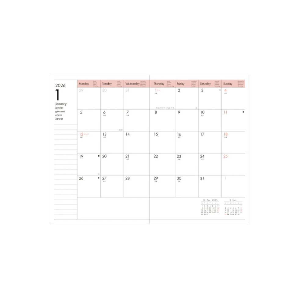Planer 2026 B6 Mountain / Mountain Pink Mark's Europe