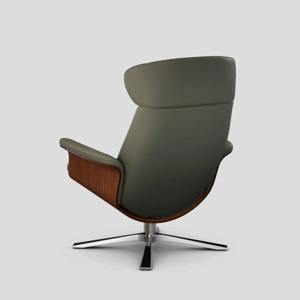 Fotel Timeout obrotowy z pamięcią Nappa Dark Grey Walnut Conform